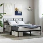 vidaXL Bedframe met hoofdbord metaal zwart 160x200 cm, Huis en Inrichting, Verzenden, Nieuw