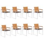 vidaXL Tuinstoelen 8 st met kussens massief acaciahout, Tuin en Terras, Tuinstoelen, Verzenden, Nieuw