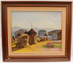 Spaanse school (XX) - Paisaje rural con pajares, Antiek en Kunst