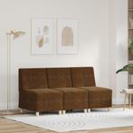 vidaXL Sofa Stoel met kussen 3 pcs Bruin 55 cm Faux suede, Huis en Inrichting, Zetels | Zetels, Verzenden, Nieuw