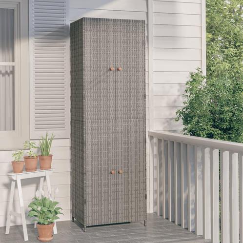vidaXL Tuinkast 59x40x180 cm poly rattan grijs, Huis en Inrichting, Kasten | Overige, Nieuw, Verzenden