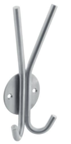 Intersteel Hoed en Jashaak dubbel op rond rozet rvs, Maison & Meubles, Accessoires pour la Maison | Portemanteaux