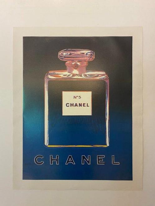 Andy Warhol - Chanel n. 5: Purple/Blue (linen backed on, Antiek en Kunst, Kunst | Tekeningen en Fotografie