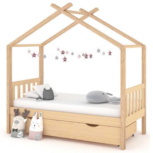 vidaXL Kinderbedframe met lade massief grenenhout 80x160 cm, Kinderen en Baby's, Kinderkamer | Bedden, Nieuw, Verzenden