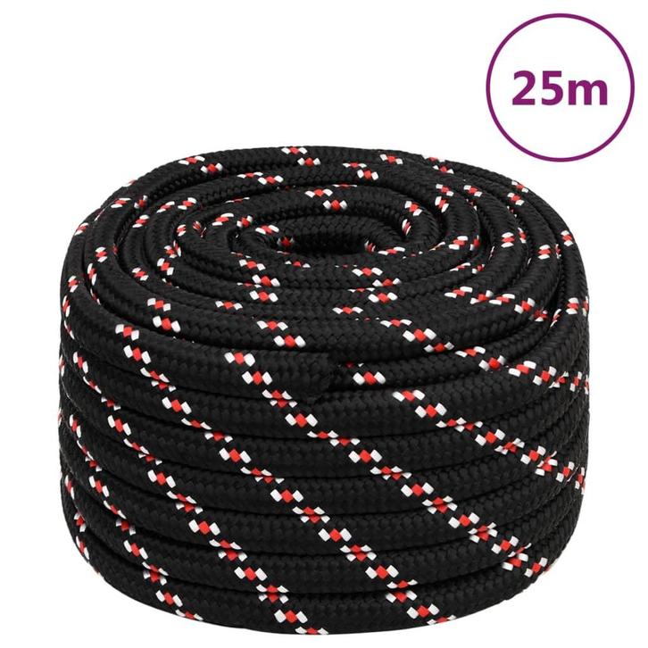 vidaXL Boot touw 20 mm 25 m polypropyleen zwart, Doe-het-zelf en Bouw, IJzerwaren en Bevestigingsmiddelen, Nieuw, Verzenden