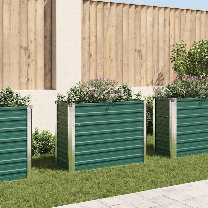 vidaXL Plantenbak verhoogd 100x40x77 cm gegalvaniseerd staal, Tuin en Terras, Bloempotten, Nieuw, Verzenden