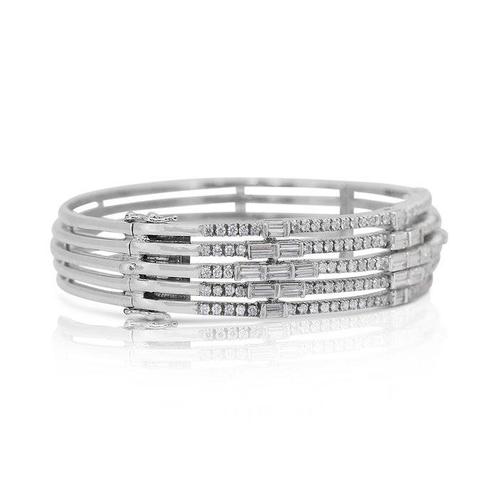 Armband - 18 karaat Witgoud - 4.55ct. tw. Diamant, Handtassen en Accessoires, Armbanden