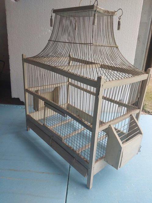 Antique Cage à oiseaux - Bois, Fer, Antiek en Kunst, Curiosa en Brocante
