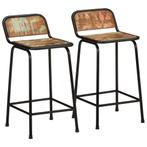 vidaXL Barkrukken 2 st 46x35,5x80 cm massief gerecycled hout, Huis en Inrichting, Verzenden, Nieuw