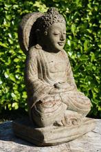 Statua Buddha Antica con Giara – Pietra Naturale | Scultura