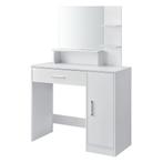 Moderne Make-up Tafel met Grote Spiegel en Opslag - Wit, Huis en Inrichting, Tafels | Kaptafels, Modern design, Nieuw, 150 tot 200 cm