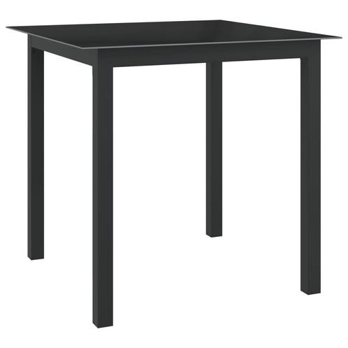 vidaXL Table de jardin Noir 80x80x74 cm Aluminium et, Tuin en Terras, Tuinsets en Loungesets, Verzenden