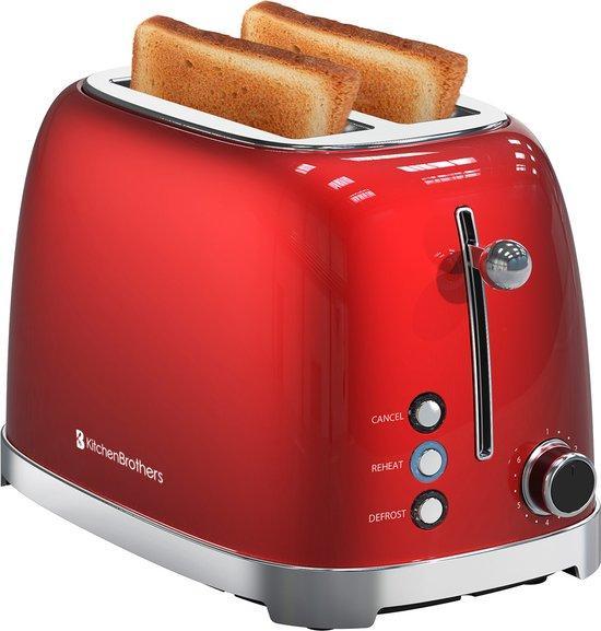 2dekans | KitchenBrothers Retro Broodrooster - Toaster - 6, Elektronische apparatuur, Koffiezetapparaten, Ophalen of Verzenden