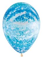 Ballonnen Graffiti Blue Crystal Clear 30cm 25st, Hobby en Vrije tijd, Nieuw, Verzenden