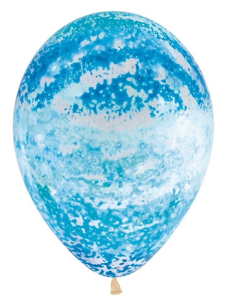 Ballonnen Graffiti Blue Crystal Clear 30cm 25st, Hobby en Vrije tijd, Feestartikelen, Nieuw, Verzenden
