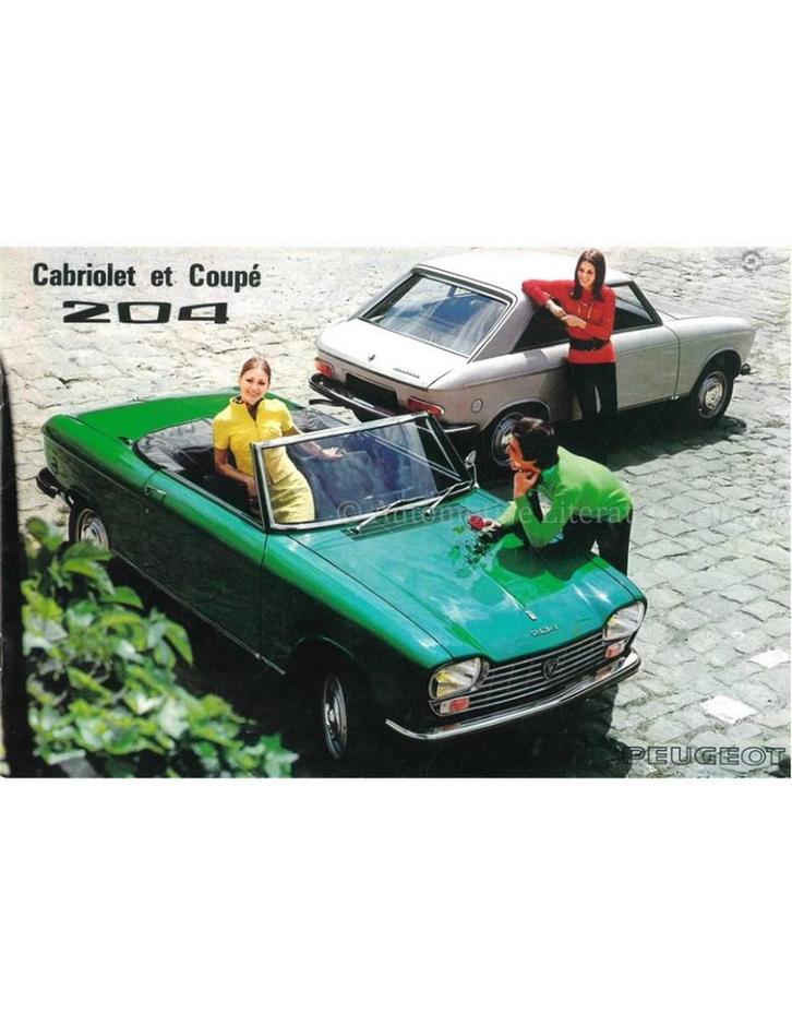 1969 PEUGEOT 204 CABRIOLET | COUPE BROCHURE FRANS, Boeken, Auto's | Folders en Tijdschriften