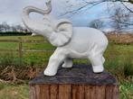 Statue, olifant in witte chrome kleur - 32 cm - rocher, Antiek en Kunst