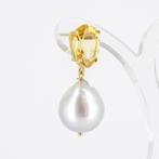 Oorbellen - 18 karaat Geel goud Parel - Citrien - South Sea, Nieuw