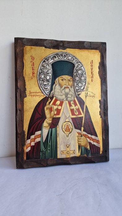 Icoon - Sint Lucas - .950 zilver - Byzantijns icoon, Antiek en Kunst, Antiek | Boeken en Manuscripten