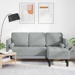 vidaXL 3-Zits L-vormige Bank Lichtgrijs 160 cm Stof, Verzenden, Nieuw