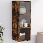 vidaXL Wandkast met glazen deuren 35x37x100 cm gerookt, Verzenden, Nieuw