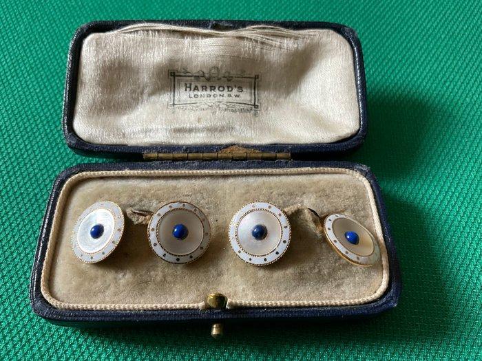 Zonder minimumprijs - Manchetknopen Ottone Lapis lazuli, Handtassen en Accessoires, Antieke sieraden