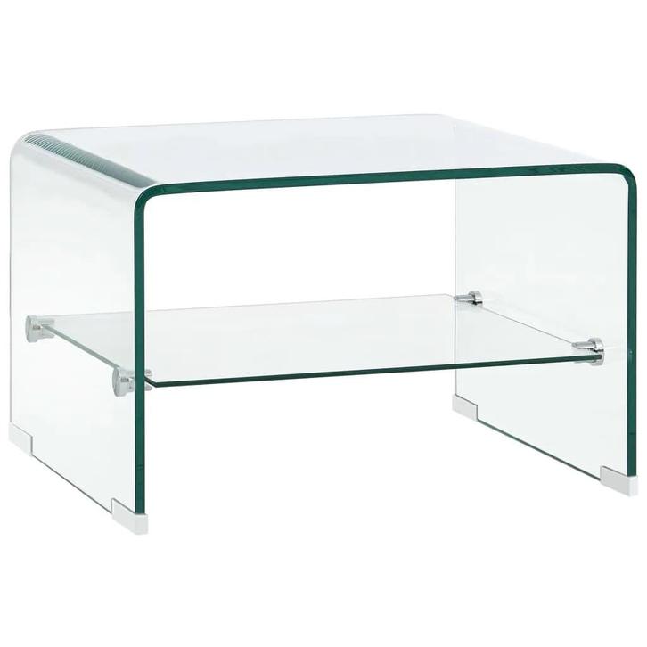 vidaXL Salontafel 50x45x33 cm gehard glas transparant, Huis en Inrichting, Tafels | Salontafels, Nieuw, Verzenden