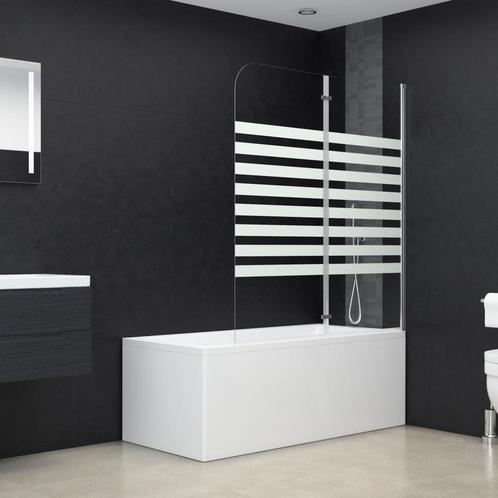 vidaXL Badwand gestreept 120x140 cm gehard glas, Doe-het-zelf en Bouw, Sanitair, Nieuw, Verzenden