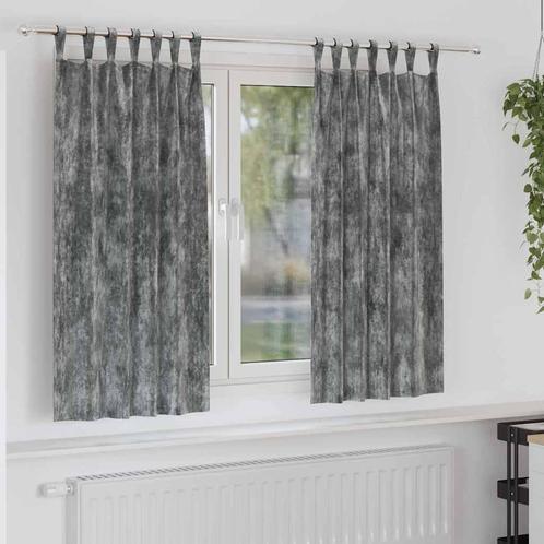 vidaXL Gordijn met gordijnen 2 pcs Grijs 175 x 140 cm, Huis en Inrichting, Stoffering | Gordijnen en Lamellen, Nieuw, Verzenden