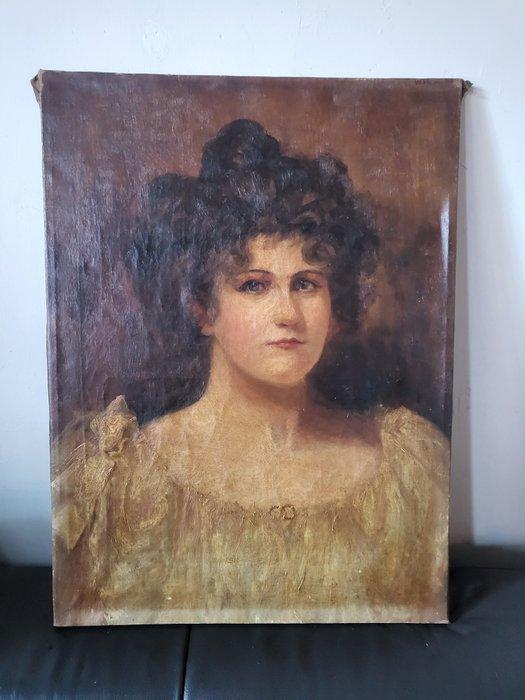 Wil Kuhl (XIX-XX) - Portret vrouw, Antiek en Kunst, Kunst | Schilderijen | Klassiek