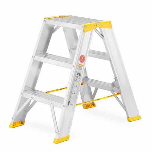 Huishoudtrap - 2x 3 treden - aluminium - werkhoogte 273 cm, Doe-het-zelf en Bouw, Ladders en Trappen, Nieuw, Ophalen of Verzenden