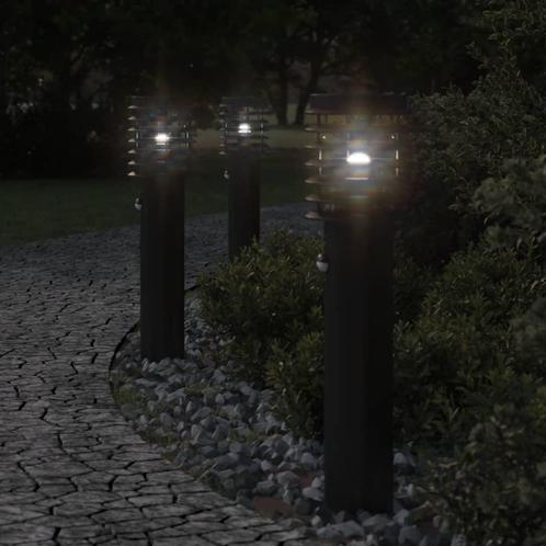 vidaXL Vloerlamp voor buiten met sensor 60 cm roestvrijstaal, Tuin en Terras, Buitenverlichting, Nieuw, Verzenden