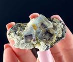 Excellente fluorite Phantom, chalcopyrite de Yindu, Mongolie