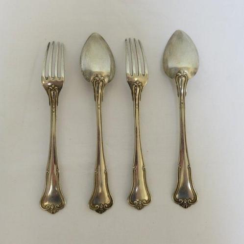 Delheid Frères - Bestekset (4) - .800 zilver - zilver bestek, Antiek en Kunst, Antiek | Zilver en Goud