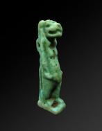 Oud-Egyptisch Faience amulet van Taweret, de nijlpaardgodin