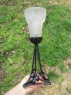 Lampe - Art Déco. Tulipe signée Müller Frères. Fer Forgé, Antiek en Kunst