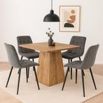 Mangohouten eettafel Mick vierkant 110x110cm, Huis en Inrichting, Verzenden, Vierkant, Nieuw, Industriële meubels