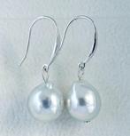 Zonder minimumprijs - Oorbellen - 18 karaat Witgoud Parel -, Nieuw