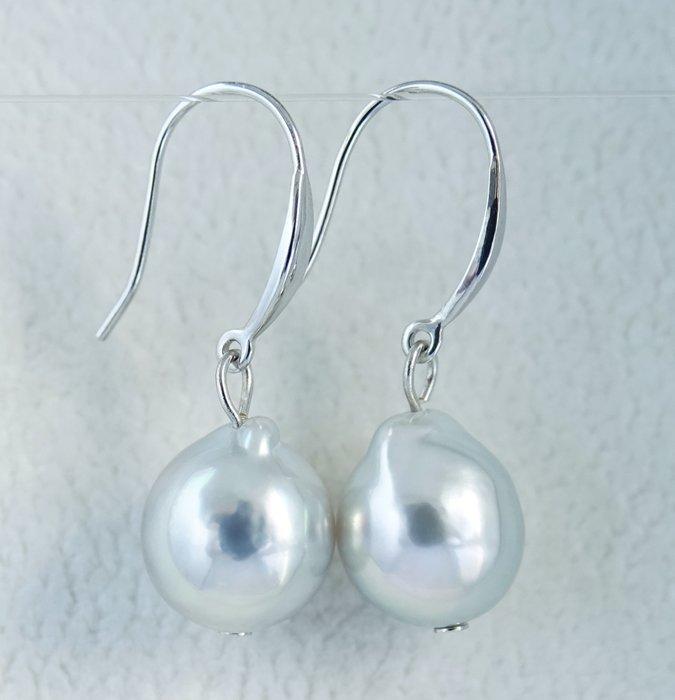 Zonder minimumprijs - Oorbellen - 18 karaat Witgoud Parel -, Handtassen en Accessoires, Oorbellen