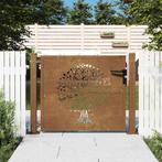 vidaXL Poort 105x130 cm boomontwerp cortenstaal, Tuin en Terras, Tuinpoorten, Verzenden, Nieuw