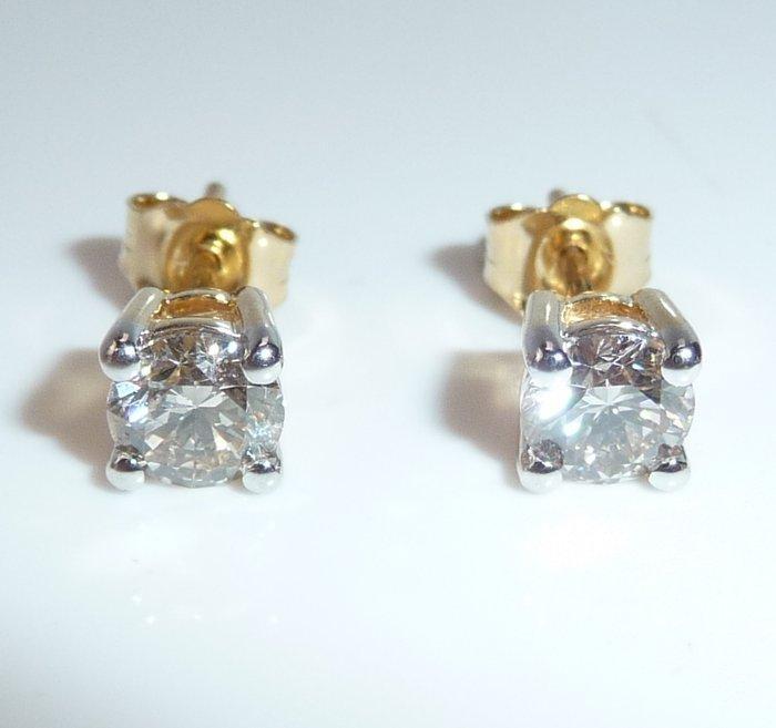 Oorbellen - 18 karaat Geel goud - 1.00ct. tw. Diamant, Bijoux, Sacs & Beauté, Boucles d'oreilles