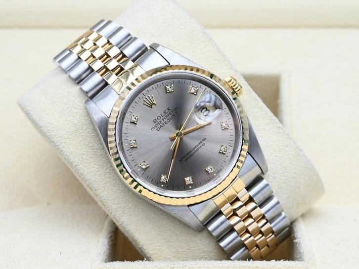 Rolex Datejust Ref. 16233 Year 2002 (Box & Papers), Handtassen en Accessoires, Horloges | Heren, Goud, Zo goed als nieuw, Goud