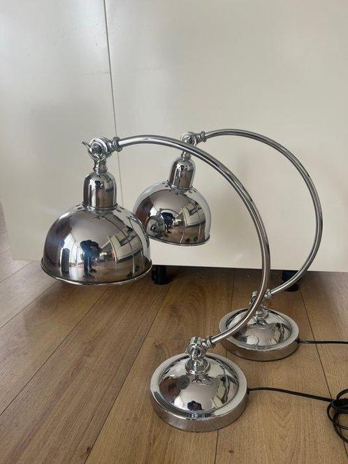 Tafellamp (2) - Chroom - Design bureau/tafel lamp, Antiek en Kunst, Antiek | Verlichting