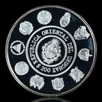 Uruguay. silver proof, 200 Pesos Uruguayos (Pampas deer)