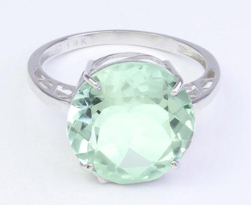 Zonder Minimumprijs - Ring - 14 karaat Witgoud Amethist, Handtassen en Accessoires, Ringen