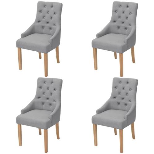 vidaXL Chaises à manger lot de 4 gris clair tissu, Maison & Meubles, Chaises, Neuf, Envoi