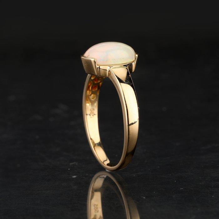 Ring - 14 karaat Geel goud Opaal - 14K YG ring, Handtassen en Accessoires, Ringen