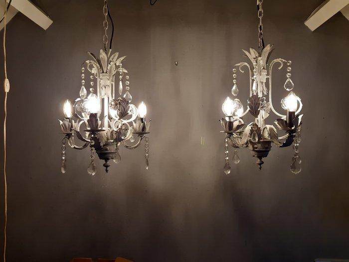 Plafondlamp - metal - Twee hanglampen, Antiek en Kunst, Curiosa en Brocante