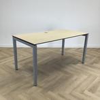 verstelbaar bureau 160x80 cm, Ahorn - grijs, Huis en Inrichting, Bureaus, In hoogte verstelbaar, Gebruikt, Bureau