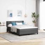 vidaXL Boxspringbed met matras met matras Donkergrijs 140 x, Verzenden, Nieuw